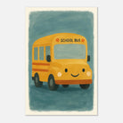 Unframed 60x90 cm 24x36″ - Happy School Bus – Whimsical Nursery Art Print - Play By Print