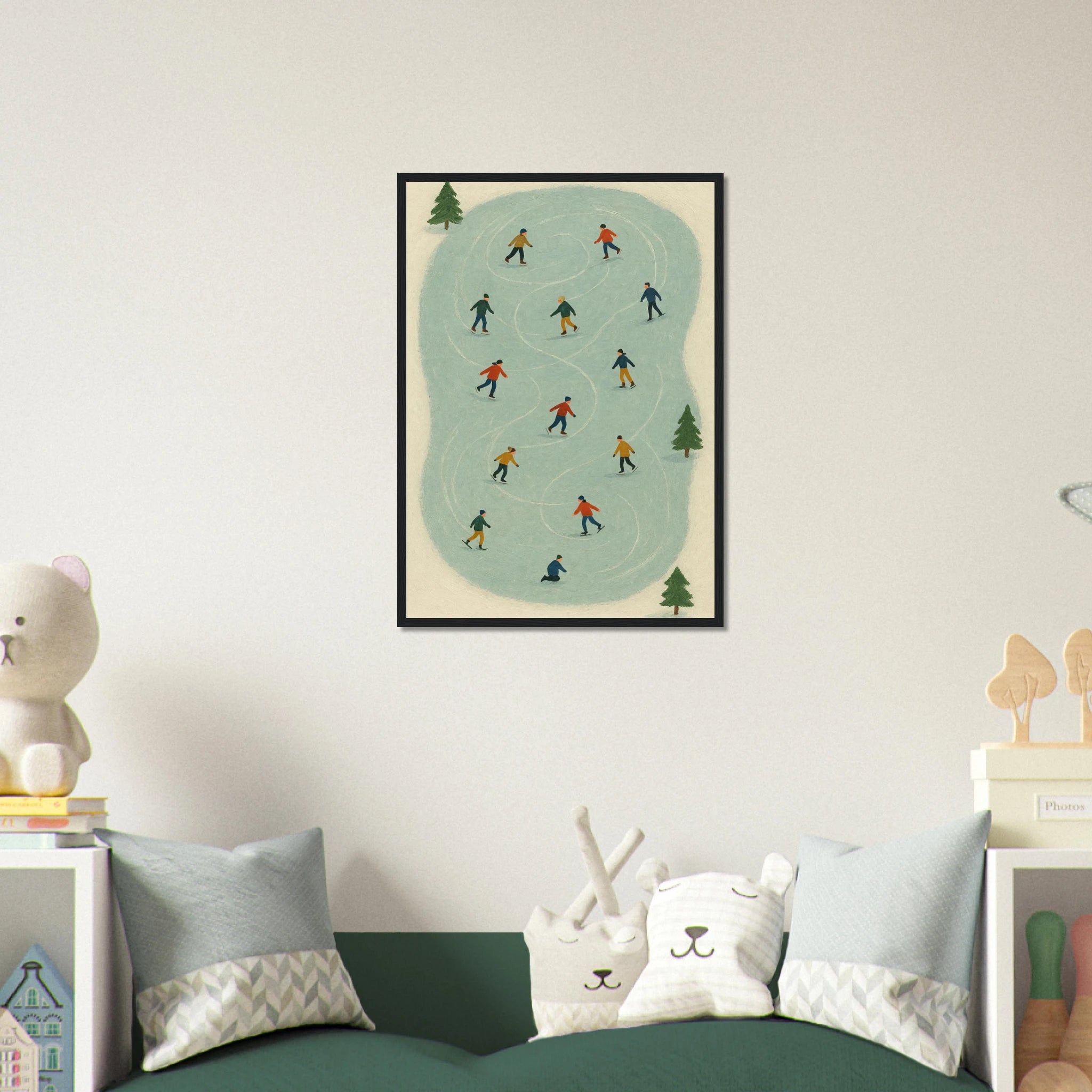 # all-groups - Winter Ice Skating Print | Whimsical Folk Art Style - Play By Print