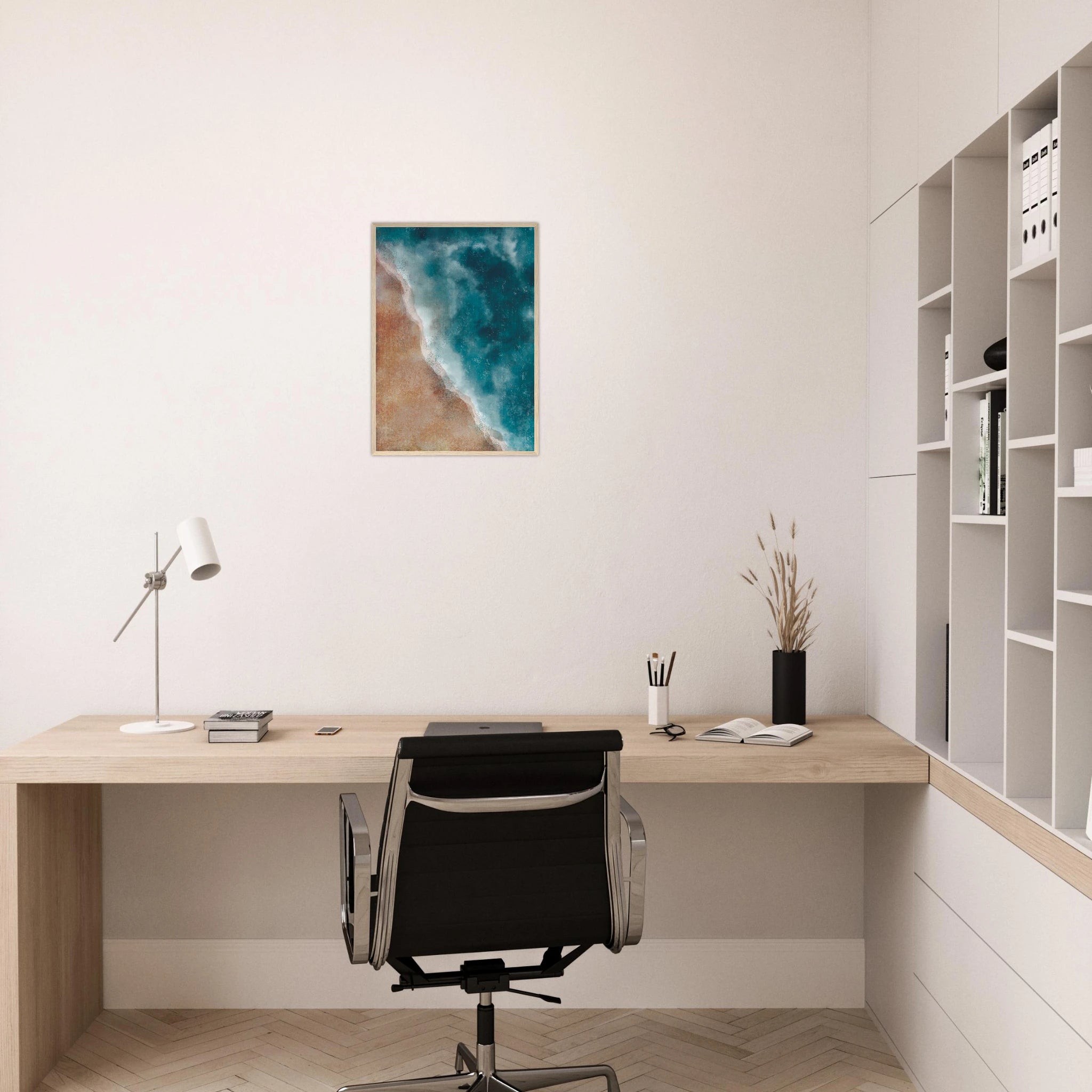 # all-groups - Stormy Shoreline – Moody Coastal Watercolour Art Print - Daisy