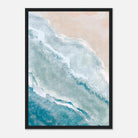 Black frame - Soft Shoreline – Abstract Coastal Waves in Pastel by Daisy - Daisy