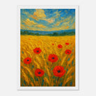 White frame 21x29.7 cm 8x12" - Golden Poppy Field Print | Vibrant Impressionist Landscape - Play By Print
