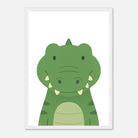 White frame - Crocodile – Minimalist Jungle Animal Art Print - Play By Print