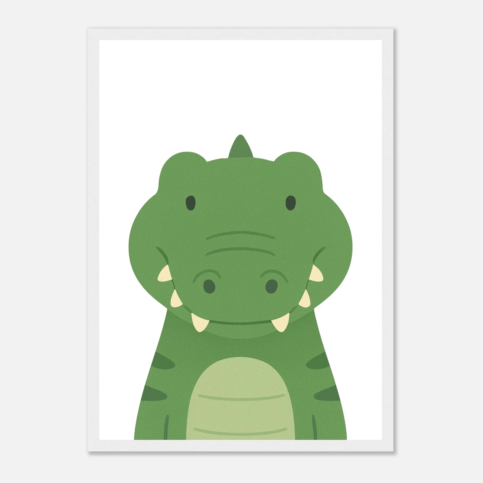 White frame - Crocodile – Minimalist Jungle Animal Art Print - Play By Print
