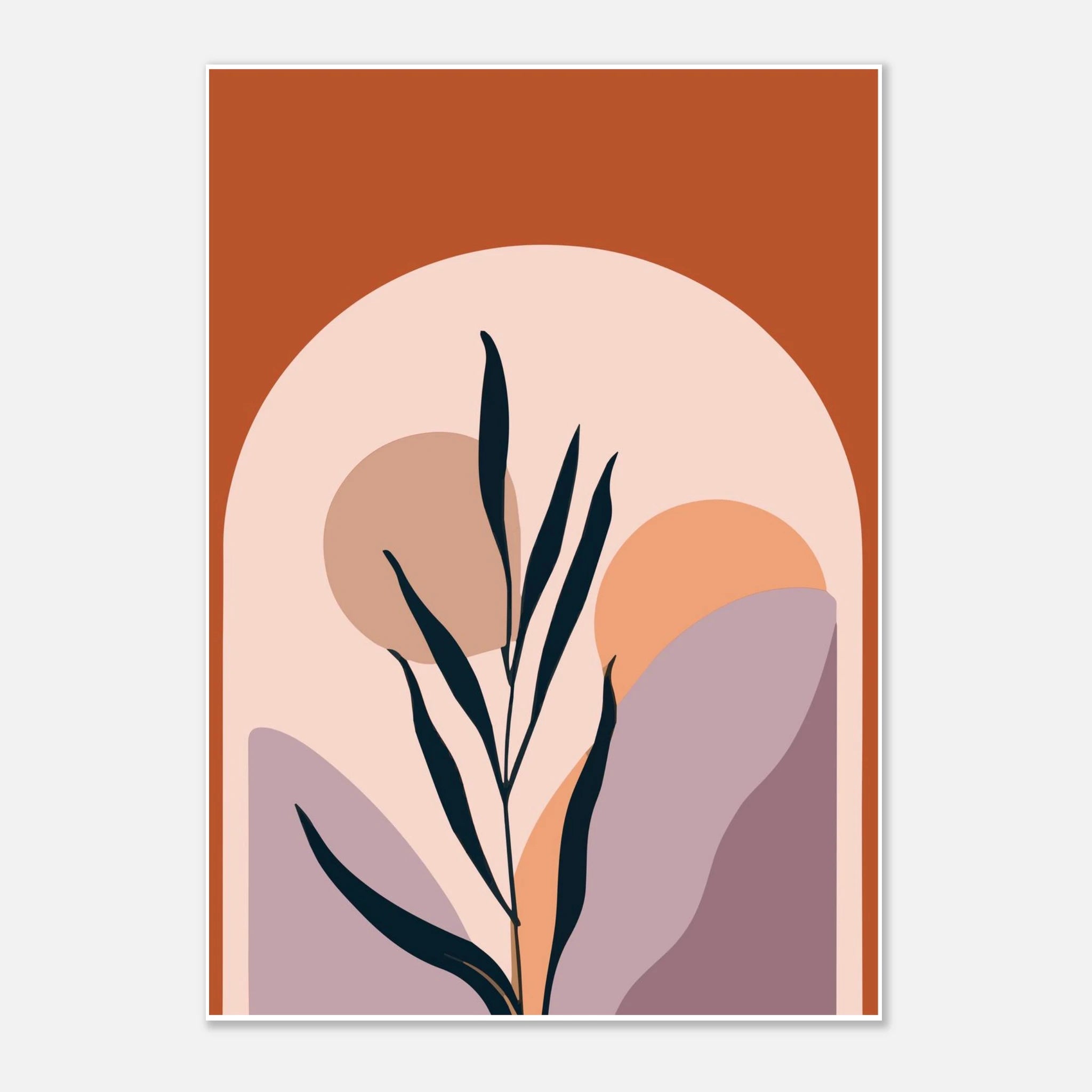 Unframed A3 (29.7 x 42 cm) - Botanic Sunrise Modern Abstract Wall Art - Jerin