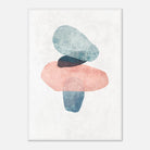 Unframed - Balancing Act – Minimalist Abstract Stone Stack Print in Blue & Blush - Daisy