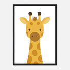 Black frame - Giraffe – Minimalist Animal Art Print | Safari Nursery or Kids' Room Poster - Play By Print