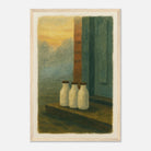 Wood frame 30x45 cm 12x18″ - Milk Bottles at Dawn – Gouache Still Life Art Print - Play By Print