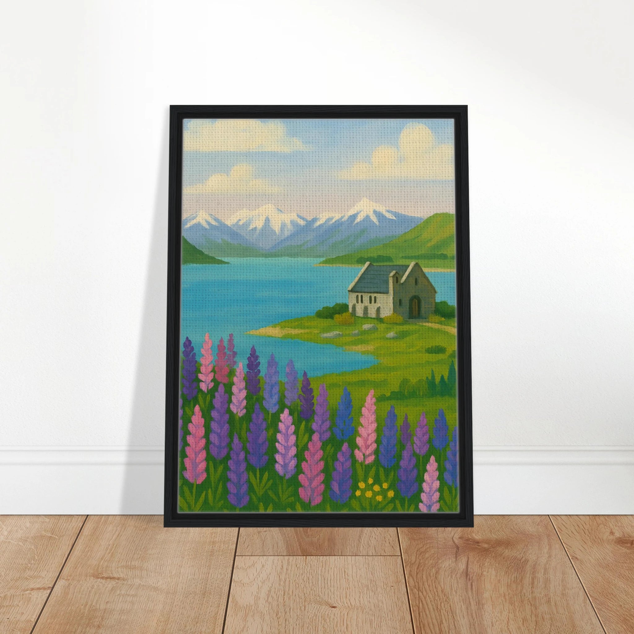 # all-groups - Lake Tekapo Lupins & Church – New Zealand Landscape Canvas Wall Art - Play By Print