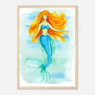 Wood frame - Ocean Beauty – Mermaid Watercolour Art Print 🧜‍♀️🌊 - Play By Print
