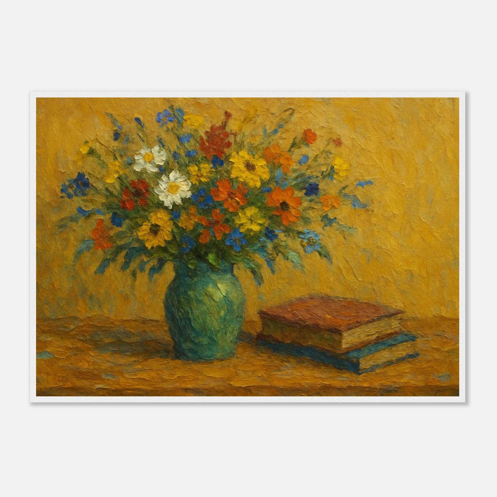 White frame A1 (59.4 x 84.1 cm) - “Wild Blooms & Well-Worn Pages” | Floral Still Life - Play By Print
