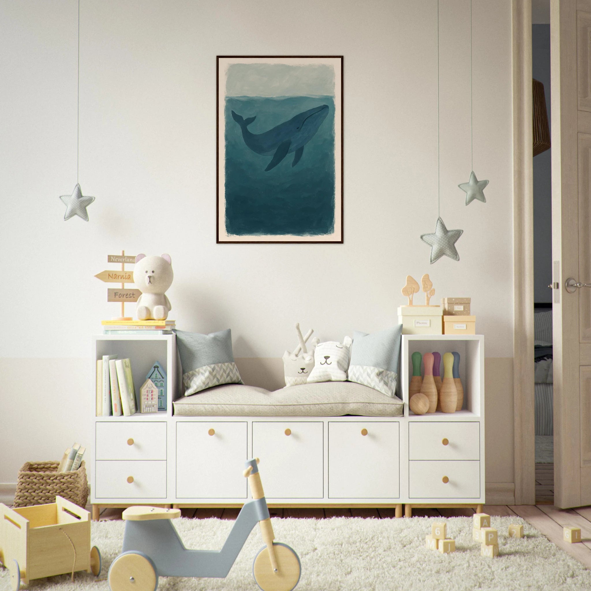 # all-groups - Blue Whale – Gouache-Style Art Print - Play By Print