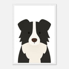 White frame - Border Collie – Minimalist Dog Art Print | Modern Nursery or Pet Decor Poster - Play By Print