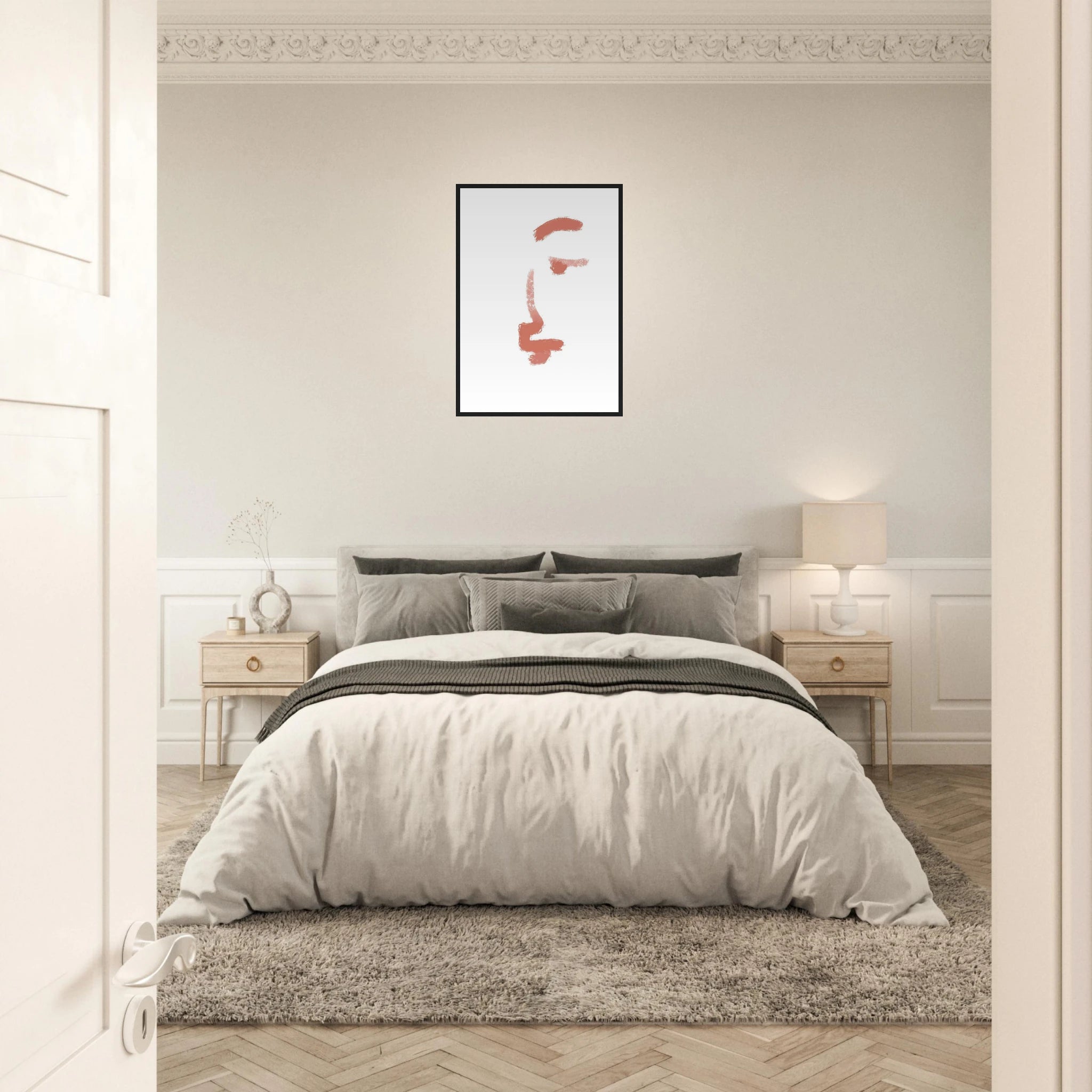 # all-groups - Bare Expression – Minimalist Abstract Face Print in Terracotta - Daisy