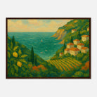 Dark wood frame A2 (42 x 59.4 cm) - “Lemon Coast Daydream” | Amalfi-Inspired Coastal - Play By Print
