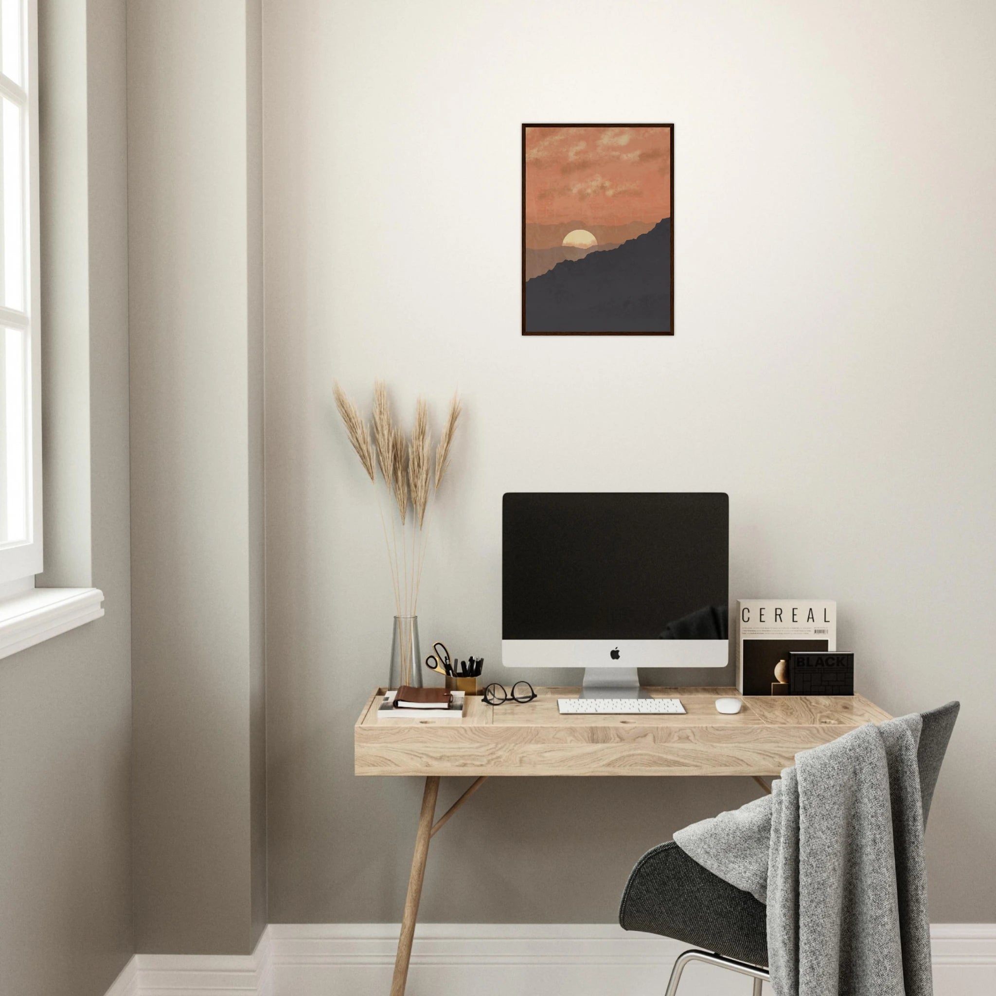 # all-groups - Amber Dusk – Abstract Mountain Sunset Wall Art by Daisy - Play By Print