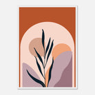 White frame A2 (42 x 59.4 cm) - Botanic Sunrise Modern Abstract Wall Art - Jerin