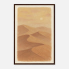 Dark wood frame 40x60 cm 16x24″ - Golden Haze – Soft Desert Dunes Wall Art Print - Play By Print