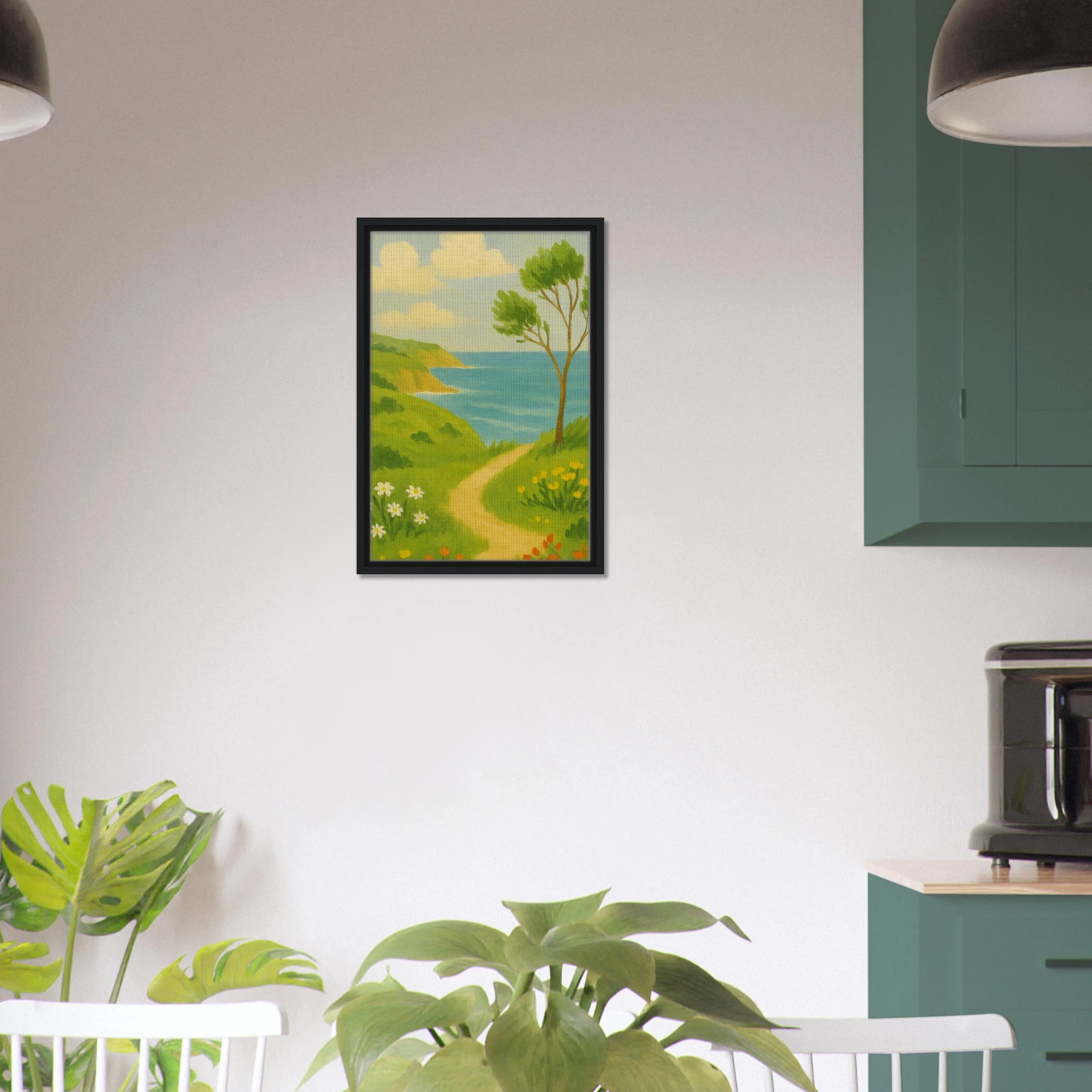 # all-groups - Windy Coastal Walking Path Canvas Wall Art - Play By Print
