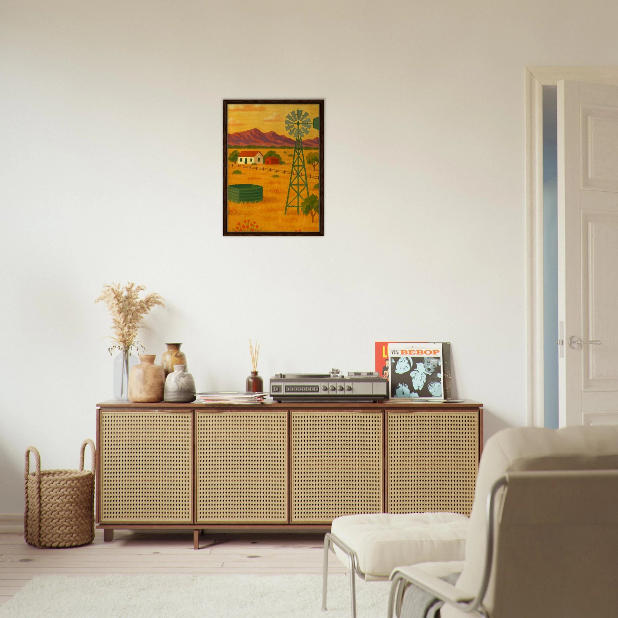 # all-groups - Outback Windmill Landscape Canvas Wall Art - Play By Print