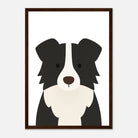 Dark wood frame - Border Collie – Minimalist Dog Art Print | Modern Nursery or Pet Decor Poster - Play By Print