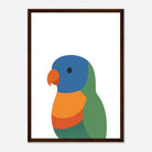 Dark wood frame - Rainbow Lorikeet – Australian Bird Art Print - Play By Print