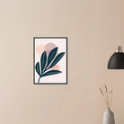 # all-groups - Midnight Leaf & Blush Shapes Modern Abstract Wall Art - Jerin