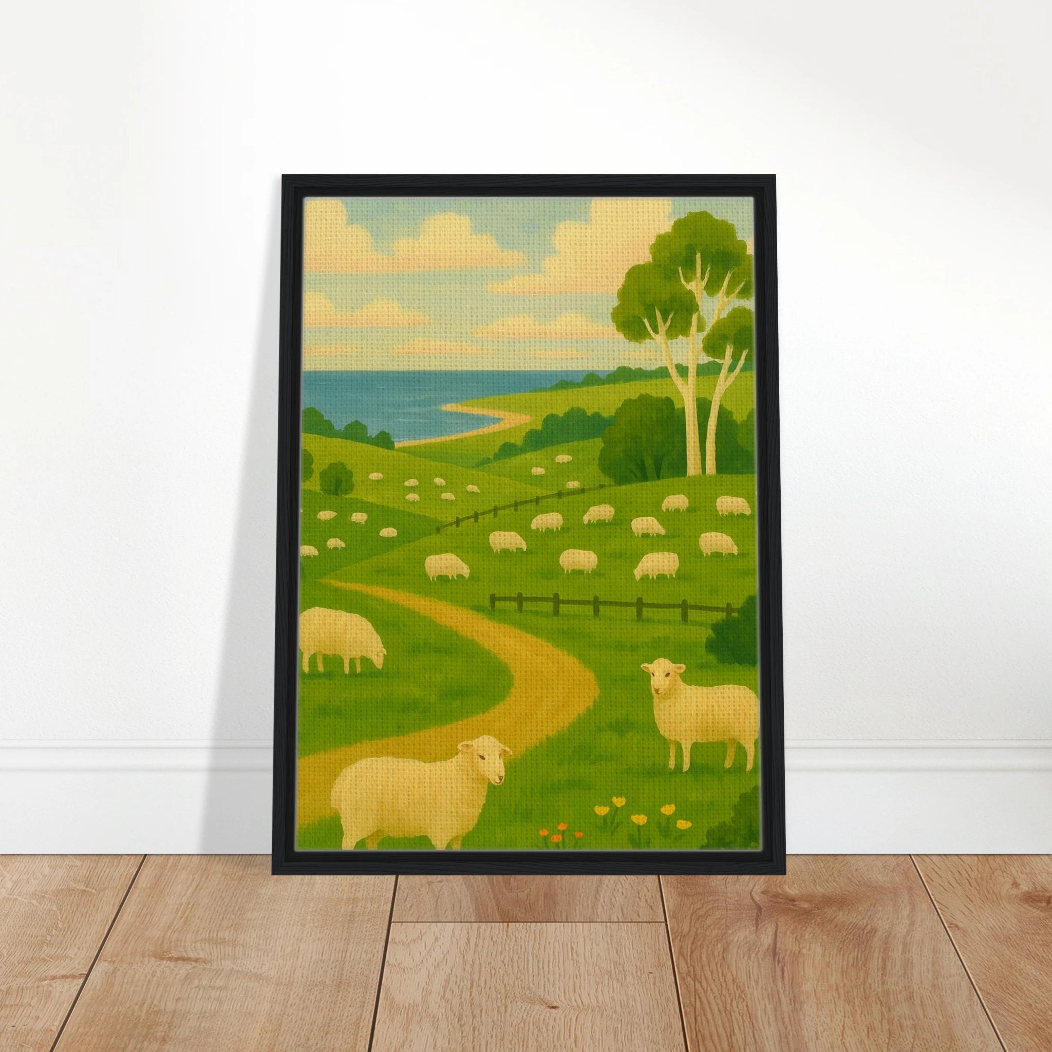 # all-groups - Coastal Sheep Meadow – Australian Pasture Canvas Wall Art - Play By Print