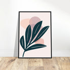 # all-groups - Midnight Leaf & Blush Shapes Modern Abstract Wall Art - Jerin