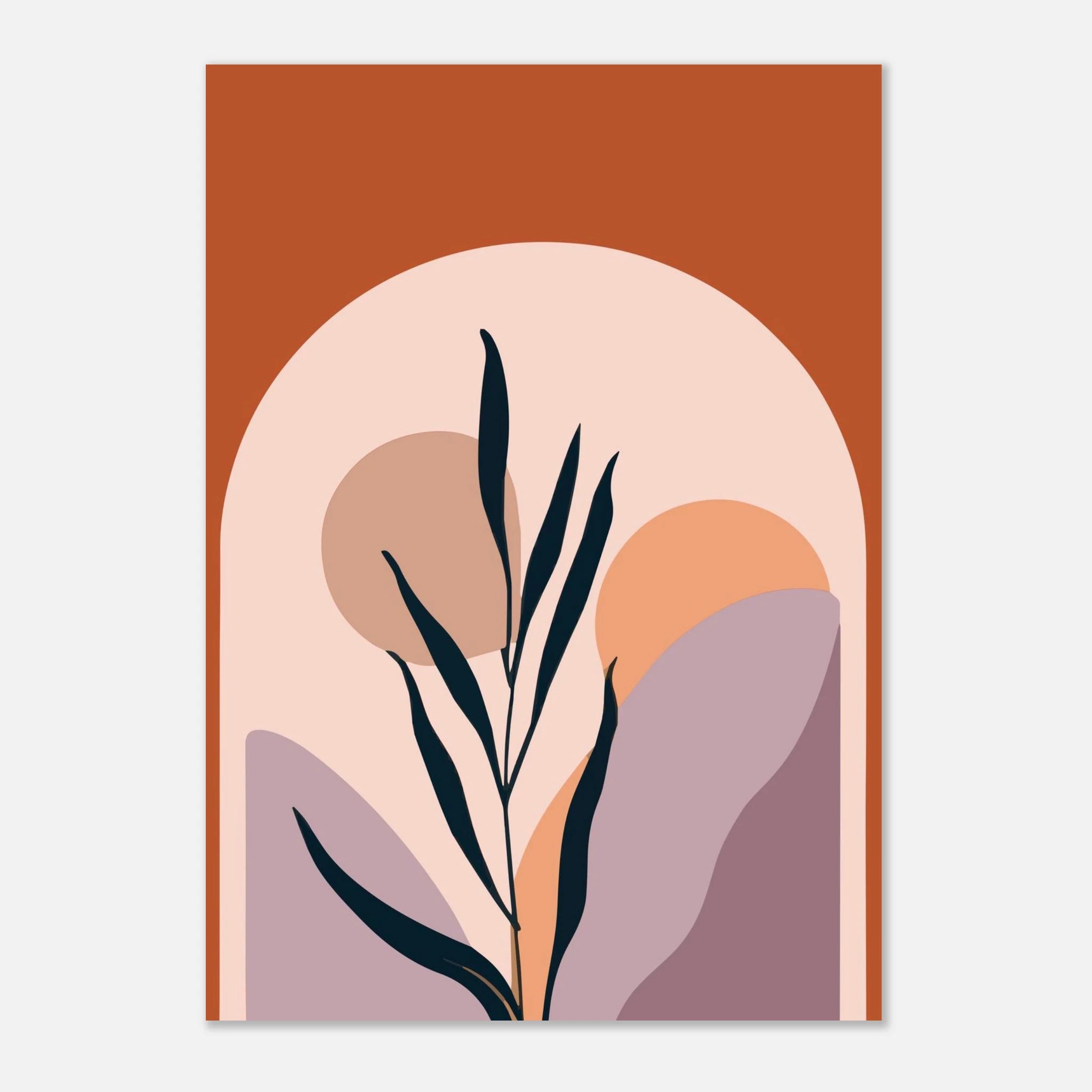 Unframed A4 (21x29.7 cm 8x12") - Botanic Sunrise Modern Abstract Wall Art - Jerin