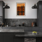 # all-groups - Golden Reflections – Amsterdam Canal Houses at Sunset Wall Art Print - Play By Print