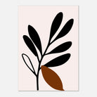 Unframed - Black Botanical Silhouette with Terracotta Leaf Wall Art - Jerin