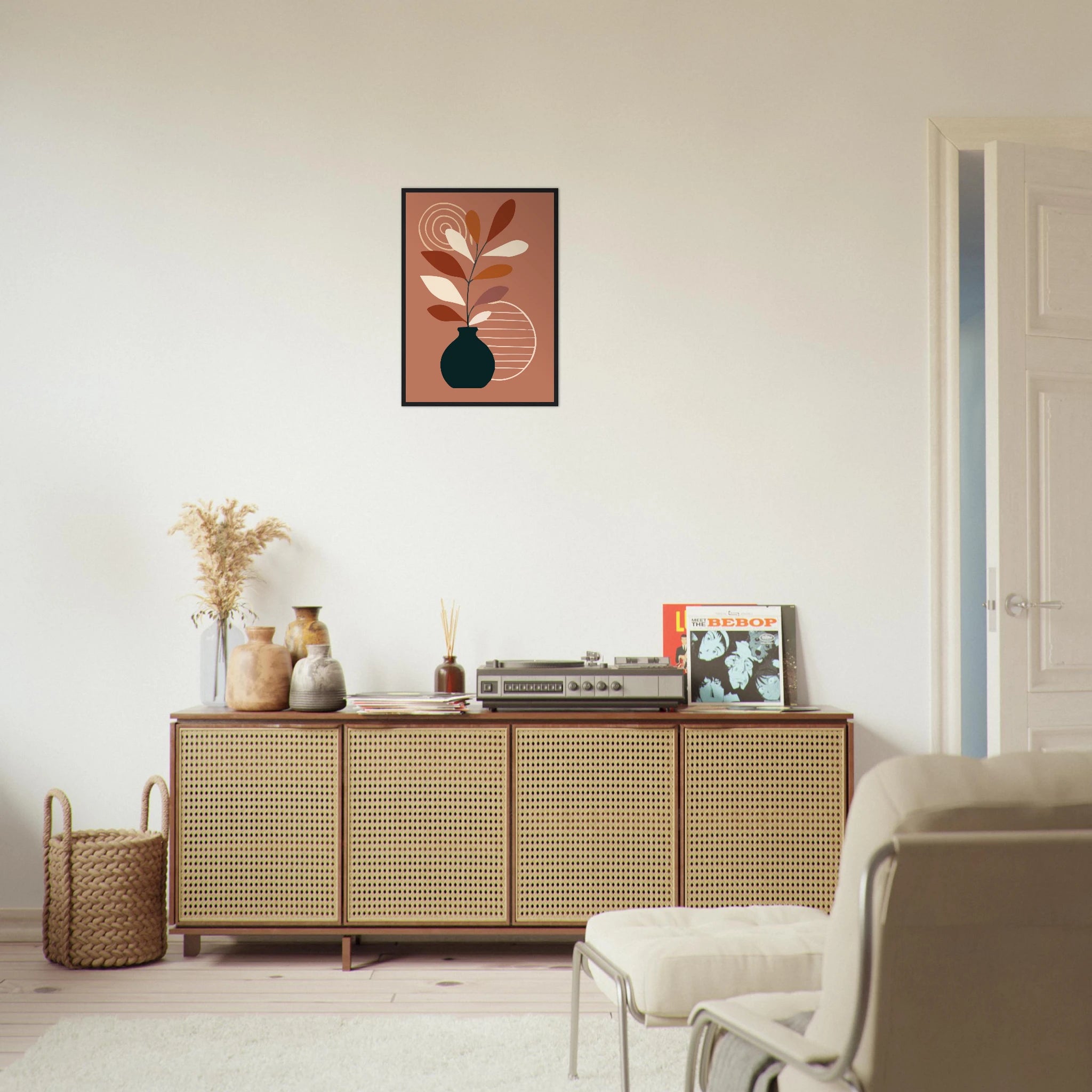 # all-groups - Terracotta Vase & Leaf Modern Abstract Wall Art - Jerin