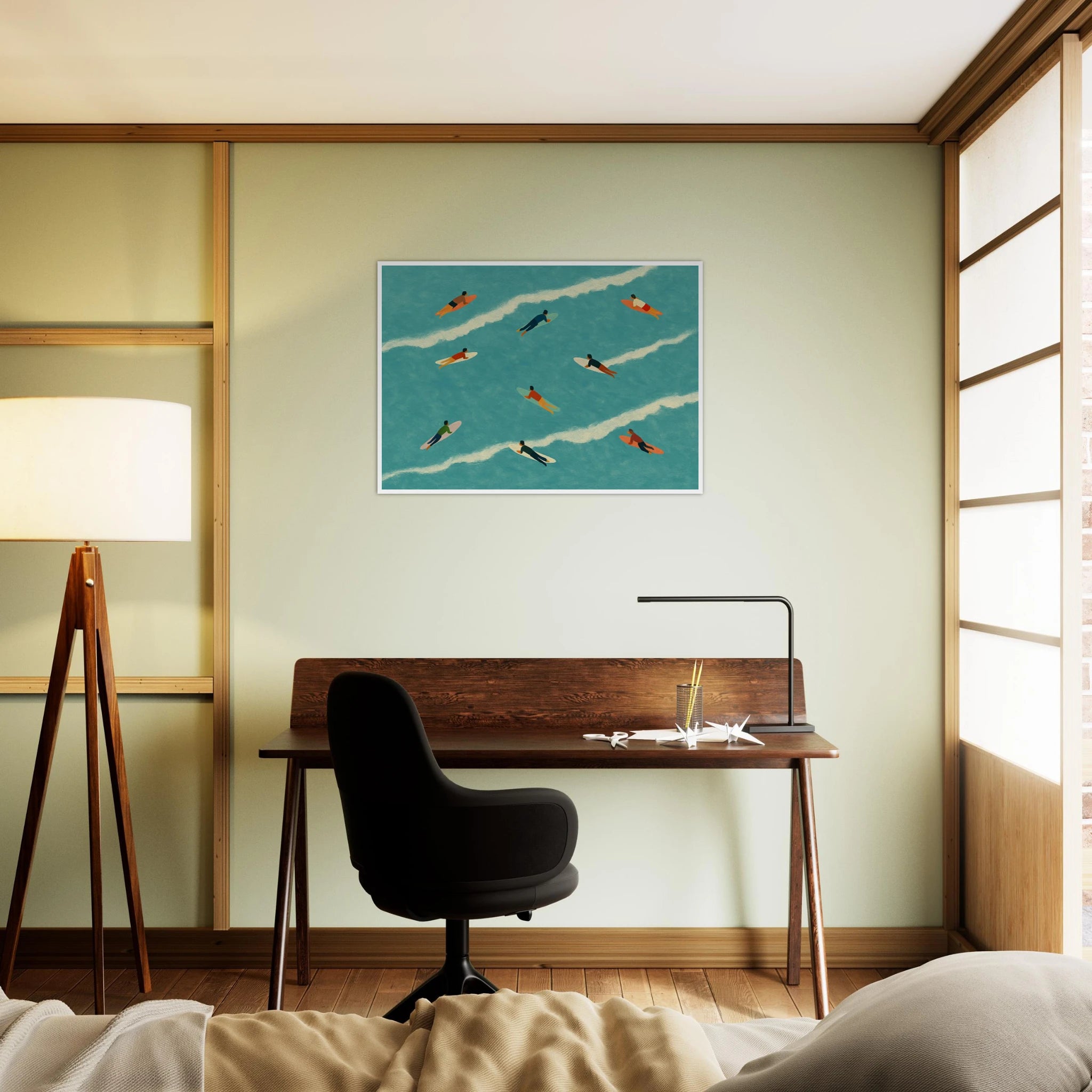 # all-groups - “The Paddle Out” Print | Retro Surfer Wall Art - Play By Print